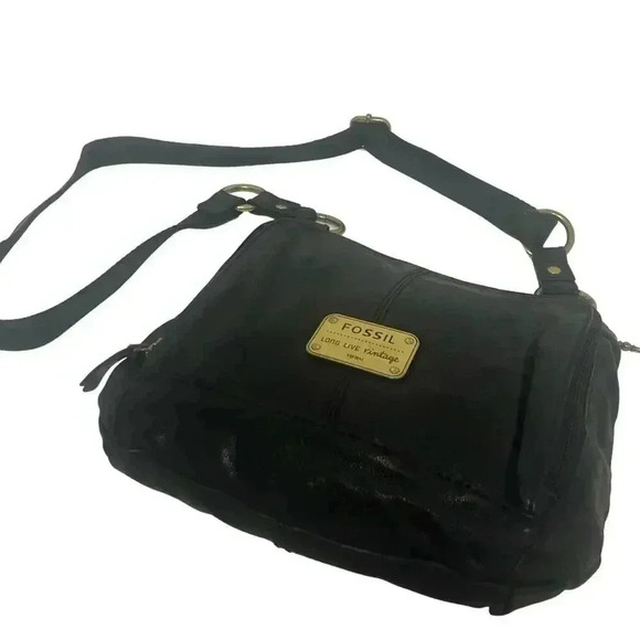 Fossil Vintage Black Leather Crossbody - Picture 2 of 12